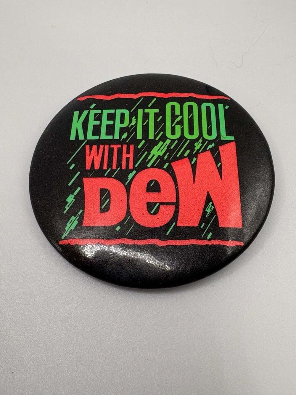 Vintage Mountain Dew Pinback Button Keep It Cool With Dew